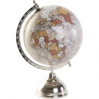 Globo Terráqueo PVC y Aluminio 20 x 20 x 30 cm