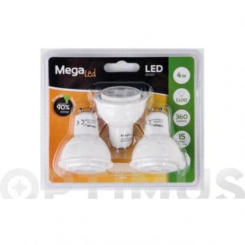 Bombilla LED dicroica GU10 4W luz cálida (pack 3 unidades)