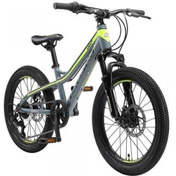 Bicicleta Infantil de Montaña 20 Bikestar Aluminio Hardtail Verde con 7 Marchas Shimano y Frenos de Disco
