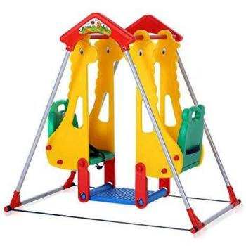 Baby Vivo Columpio para Niños Parque Infantil Balancín Interior y Aire Libre Doble Asiento Juegos Jardín - Zoo
