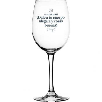 Copa de Vino Mr. Wonderful Pa' Fuera Penas - Dale a tu Cuerpo Alegría y Cosas Buenas