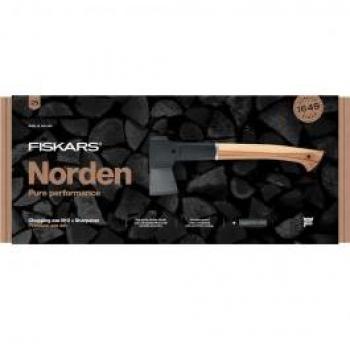 Hacha de Carpintero Fiskars Norden N10 + Afilador, en caja de regalo - 1052276
