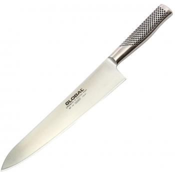 Cuchillo de chef Global GF-34 de 27 cm, acero inoxidable, diseño ergonómico, ligero y equilibrado, hoja afilada y duradera, mango sin remaches para fácil limpieza