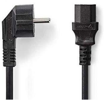Cable de alimentación Schuko macho acodado - IEC-320-C13 - 10 m - Negro