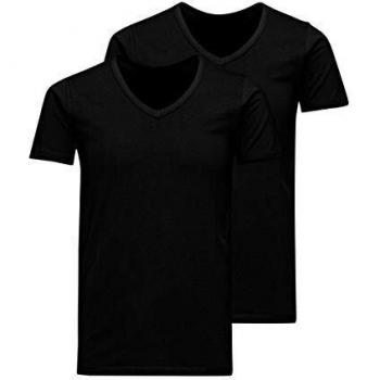 Jack & Jones Men's Basic V-Neck T-Shirt 2-Pack, Black
