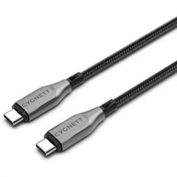 Cabo USB-C a USB-C Blindado 3m 100W 480Mbps Negro
