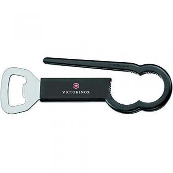 Abridor de botellas Victorinox para PET, acero inoxidable, mango ergonómico negro