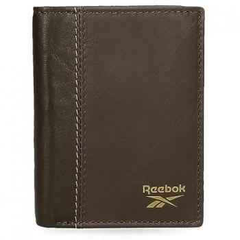 Cartera Reebok Division Vertical Unisex Marrón de Piel con Monedero 8,5x10,5x1 cm