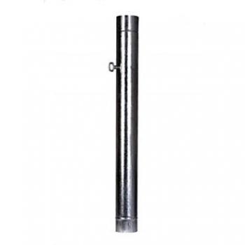 Theca 7500053 Tubo acero chapa galvanizada con llave, largo 1000 mm, 100 mm, espesor 0.5 mm