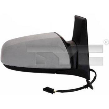 Espejo retrovisor TYC 325-0085 con carcasa negra, ajuste manual, cristal plano y diseño OEM