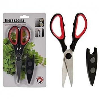 Tijeras de Cocina Kinvara con Funda Protectora Magnética de Acero Inoxidable 220 mm en Rojo y Negro