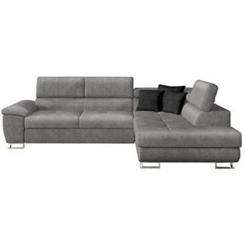 Sofá rinconero Comfivo 166, con función de descanso y caja de ropa de cama, 270x202x71cm