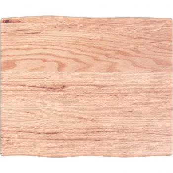 vidaXL Table Top Light Brown 60x50x2 cm Treated Solid Wood Oak Live Edge