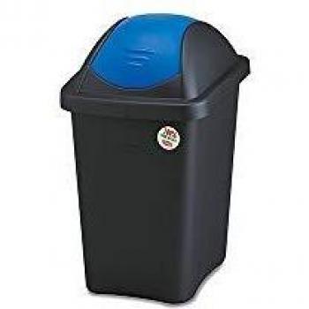 Papelera Basculante Multipat 30L Negro y Azul
