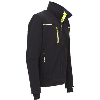 Chaqueta de trabajo U-Power Pluton, modelo PE178BC, color negro y amarillo, gama PERFORMANCE, talla S