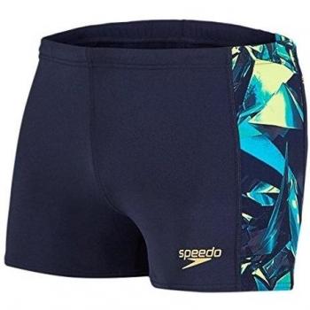 Speedo Men 's powerform Allover Aquashot Aquashorts – Speedo/Oxid Gris/acuario marino, talla 34