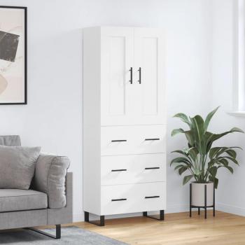 Aparador alto de madera contrachapada blanco 69,5x34x180 cm vidaXL