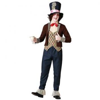 Atosa Disfraz de Sombrerero Loco para Hombre con chaqueta, traje marrón, talla XXL