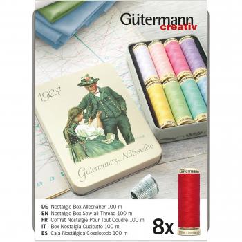 Caja nostálgica Coselotodo 1927 con bobinas de hilo Gutermann