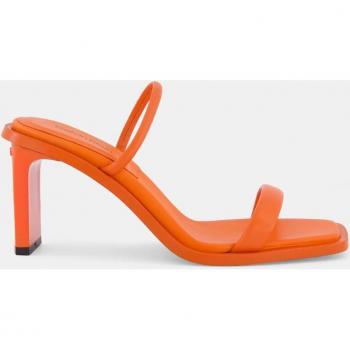 Sandalias de tacón bloque para mujer Calvin Klein en piel naranja