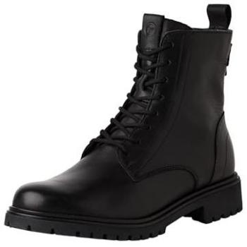 Bota de Mujer Tamaris de Piel Negra con Cordones y Toque Confort 38