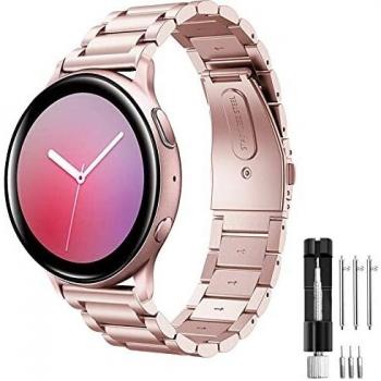 Hatolove 20mm Correa Compatible con Samsung Galaxy Watch Active/ Active 2, Pulsera de Repuesto de Acero Inoxidable Banda de Metal para Galaxy Watch 42mm/Gear S2 Classic/Gear Sport/Galaxy Watch 3 41mm