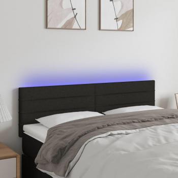 Cabecero LED negro de tela 144x5x78/88 cm