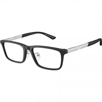 Emporio Armani EA3251D 5001 Men's Black Transparent Square Acetate Eyeglasses - Asian Fit