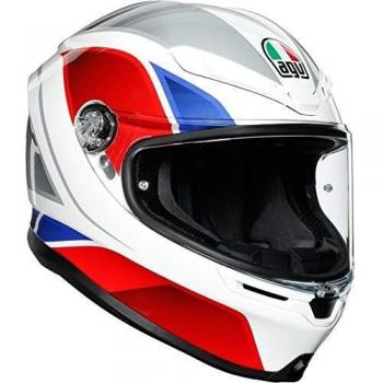 AGV K6 Casco para Moto, Accesorio Unisex para Adultos, Hyphen White/Red/Blue, XXL
