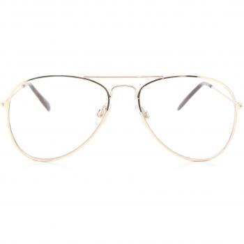 Croon Ann Shiny Light Gold Men's Eyeglasses - Frame Only, Gold Size +1.50, Blue Light Block Available
