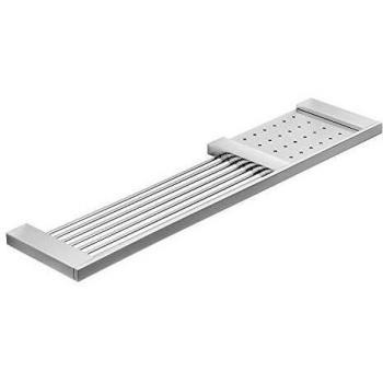 INDA - Accesorios de Baño, Serie Divo, Cesta de Almacenamiento para Ducha con Balda Extraíble en Latón Cromado, Dimensiones 52 x 11 x 1,70 cm