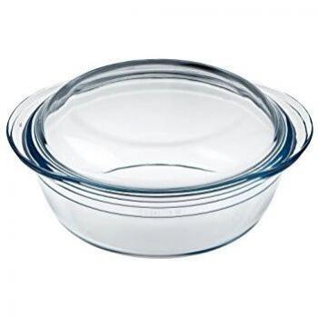 Ãcuisine Classic - Cacerola redonda de vidrio, 1 l, 25,7 x 11,9 x 21,1 cm, color transparente