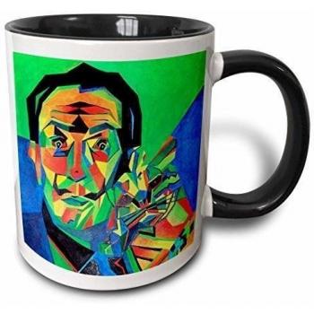 Mensuk Taiche Acrylic Art - Salvador Dali Abstract - 11oz Two-Tone Black Mug