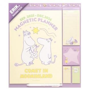 Planificador Magnético Familiar Moomin 2025/2026 con Pegatinas y Notas Adhesivas - Organizador Semanal y Mensual de 16 Meses