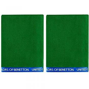 UNITED COLORS OF BENETTON, SET 2 TOALLAS DE PLAYA 90X160CM 380GSM VELOUR 100PercentALGODON VERDE CASA BENETTON, 90x160 c/u