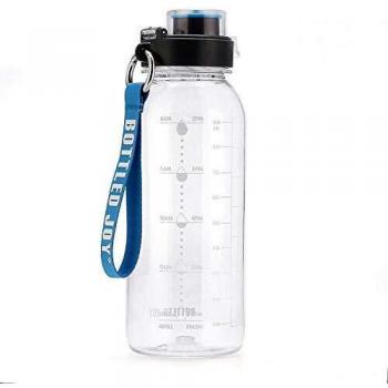 GHONLZIN Botella de Agua Deportiva, 1L Water Bottle, Botella Agua sin BPA Reutilizable Botellas de Agua para Lavavajillas con Marcador de Tiempo para Athletic, Gimnasio, Oficina