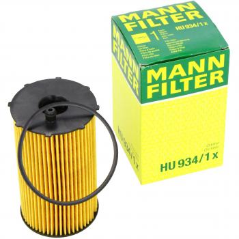 Original MANN-FILTER Filtro de aceite HU 934/1 x – Set de filtro de aceite juego de juntas – Para automóviles