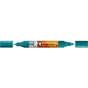 Marcador Permanente Molotow One4All Acrílico Recargable Doble Punta 1,5 y 4 mm Azul Lagoon