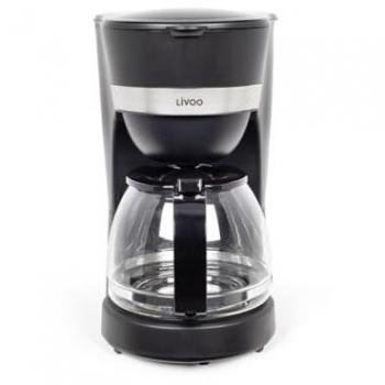 Cafetera Eléctrica Livoo DOD200N - 12 Tazas, 1,25L, 750W, Filtro Reutilizable, Mantenimiento Caliente, Negra