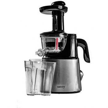 Camry CR4120 Licuadora prensado en frío para Verduras y Frutas, Baja Velocidad 70 RPM, Slow Juicer, 2 Recipiente de Jugo y Pulpa, función inversa, 150W, Gris, 5908256839496