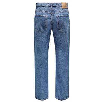 Only & Sons Edge Straight Leg 5-Pocket Jeans, Size 30/30 - Men's Medium Blue Denim