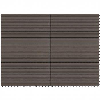vidaXL Decking Tiles 6 pcs WPC 60x30 cm 1.08 m² Dark Brown