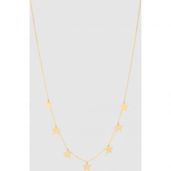 Collar de Oro Amarillo con Colgante de Estrellas Brillantes