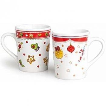 Excelsa Festivity - Juego de 2 tazas de porcelana
