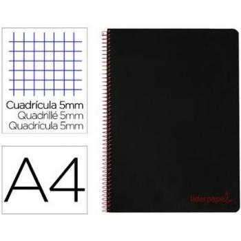 Cuaderno espiral Liderpapel Micro Wonder A4, cuadrícula 5mm, 5 bandas, 4 taladros, tapa de polipropileno, 90g/m²,