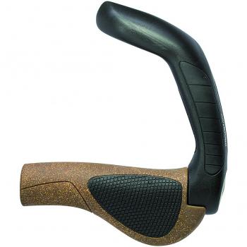 Ergon GP5-L BioKork Ergo - Puños para Bicicleta, Color marrón y Negro