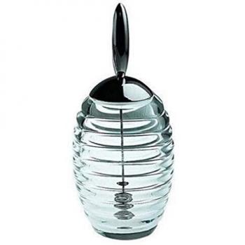 Alessi Honey Pot TW01 Dosificador de Miel de Diseño con Dispensador, Vidrio y Acero Inoxidable