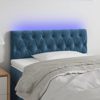 Cabecero LED de Terciopelo Azul Oscuro 100x7x78/88 cm