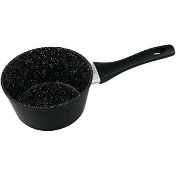 Cazo de Aluminio Inducción Tipo Piedra 16 cm con Mango Resistente al Calor y Antiadherente