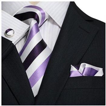 Landisun - Corbata - para hombre 25V Violett Weiß large
